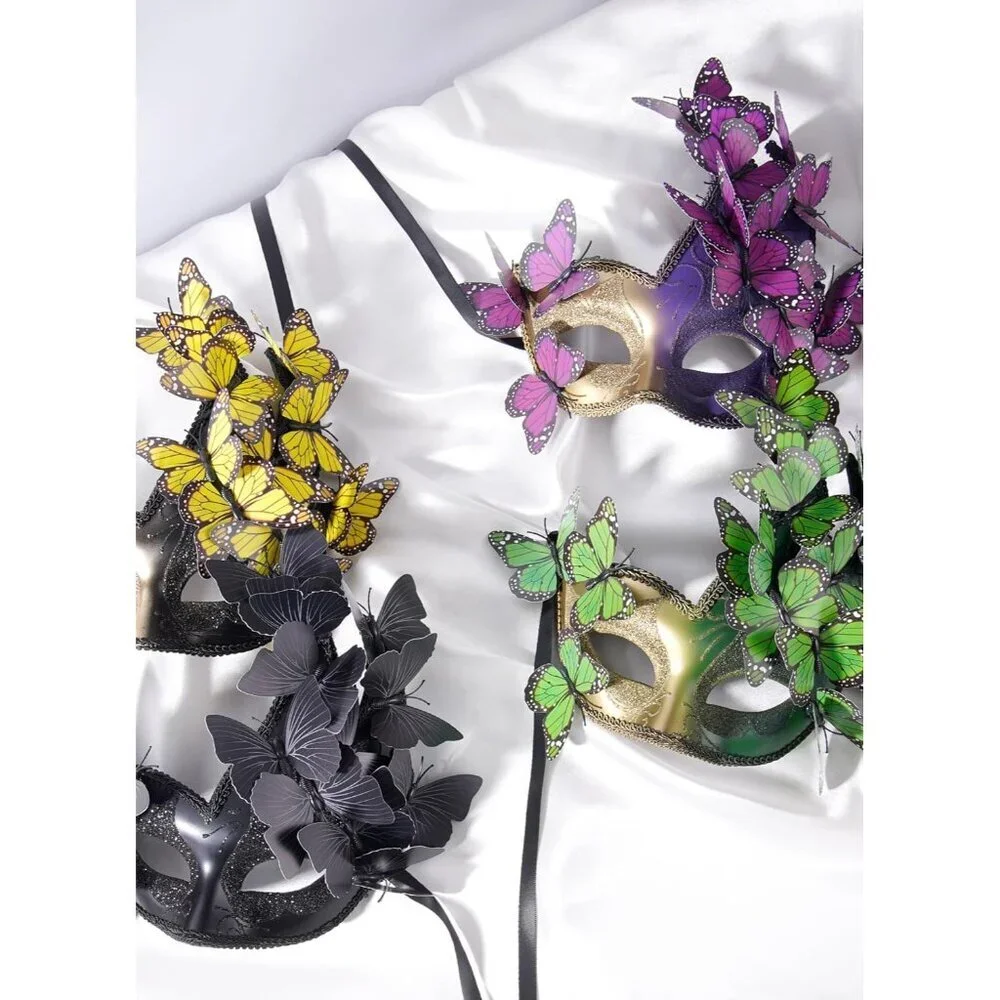 Butterfly Masquerade Mask Women Elegant Handmade Halloween Party Accessory
